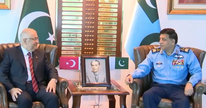 Minister of Defence of the Republic of Turkiye, called on Chief of the Air Staff, Pakistan Air Force during a visit to Air Headquarters: ISPR