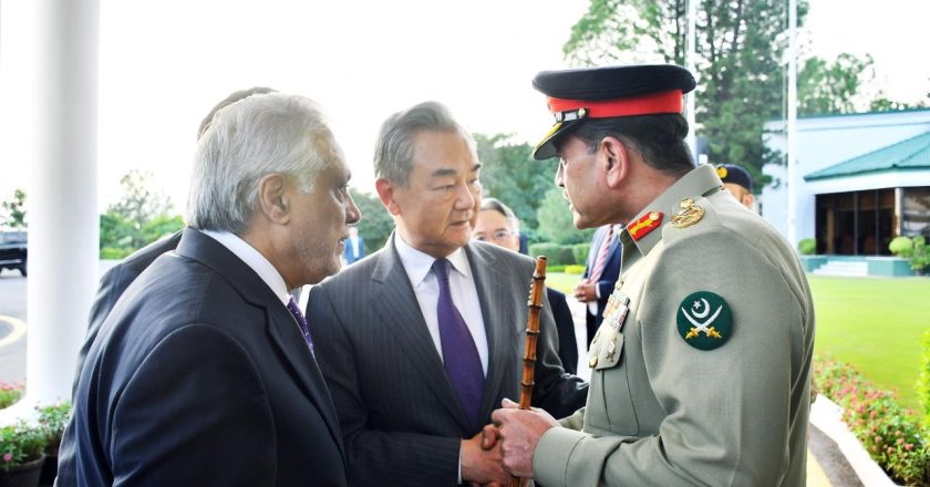 Foreign Minister of China during his visit to Pakistan, called on Chief of Army Staff, Field Marshal: ISPR